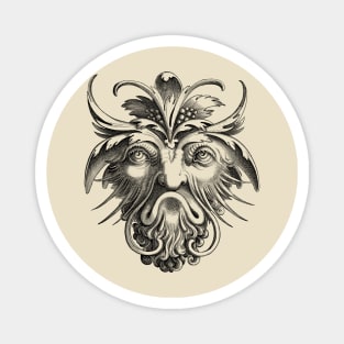 Vintage Demon Gargoyle face illustration Magnet